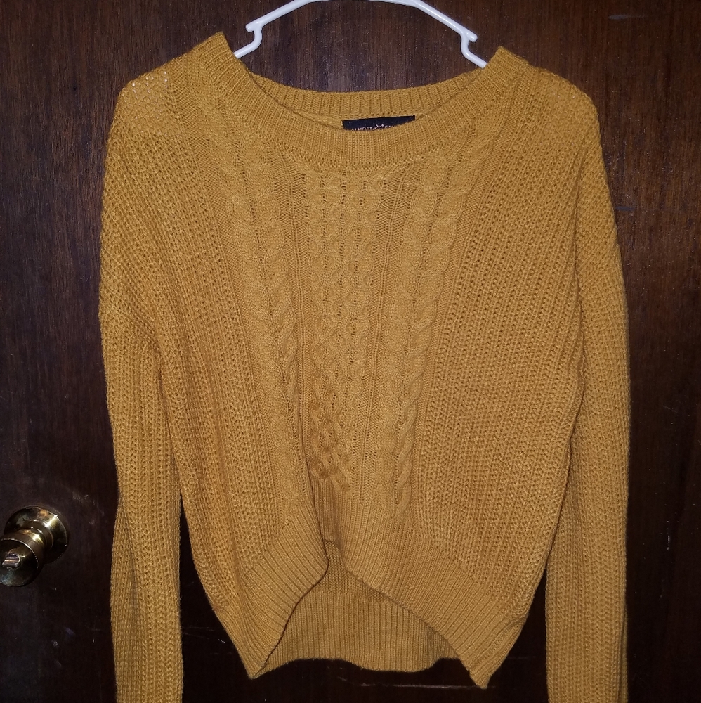 Yellow Cable Knit Sweater